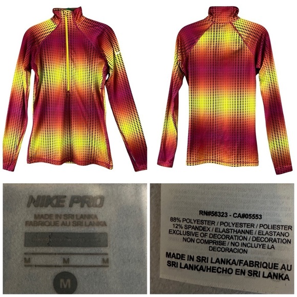 Nike‎ Womens Medium Pro Dri Fit Hyperwarm Ombre Running Athletic Artsy Pullover - Picture 1 of 11